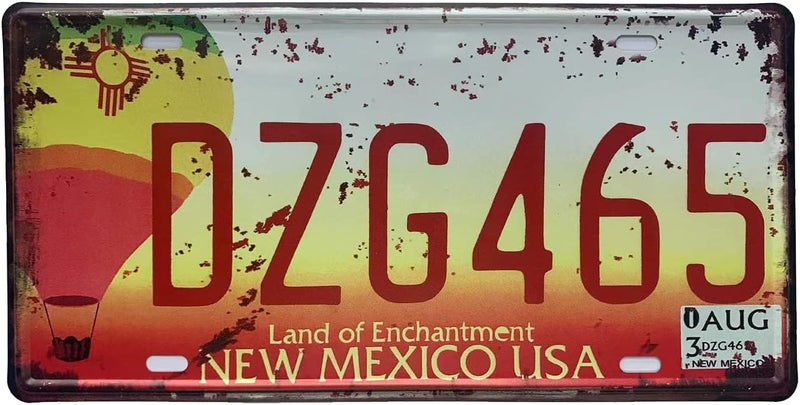 ROOKOPR New Mexico License Plate Aluminum Novelty Car Decor License Plates 12"x6" Front of Car Decorative Retro Rusty License Plate for Men Women Car-31 - Image 4
